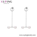 E-672 xuping silver color stainless steel fashion shell pearl design popular women's drop earrings